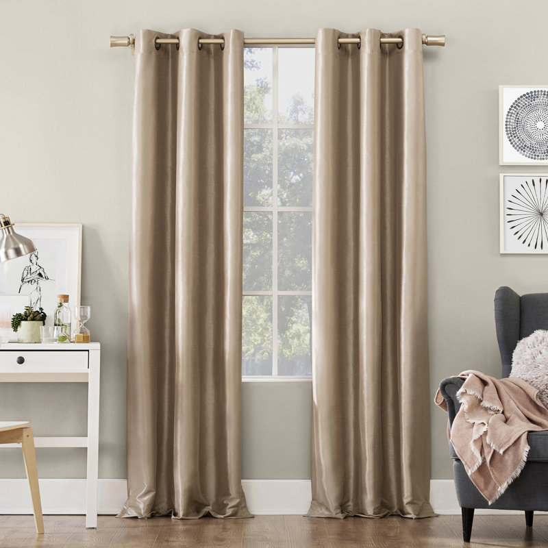 Sun Zero Bardot Faux Dupioni Solid Color Silk Max Blackout