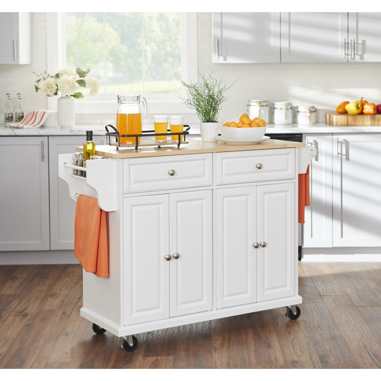Winston Porter Capo Kitchen Cart With Solid Wood Top Reviews Wayfair