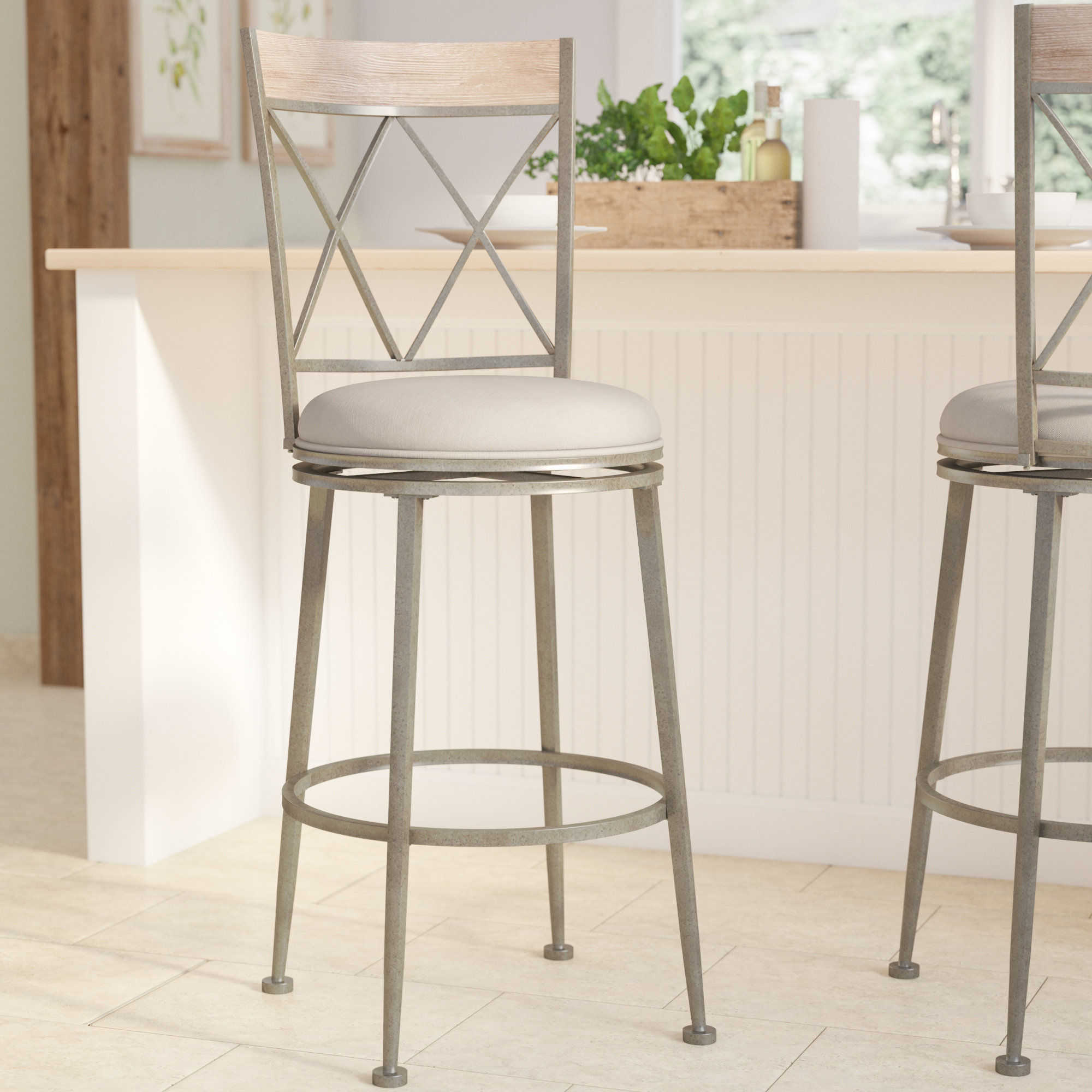 August Grove Allain 30 Swivel Indoor Outdoor Patio Bar Stool August Grove Allain 30 Swivel Indoor Outdoor Patio Bar Stool Reviews Wayfair