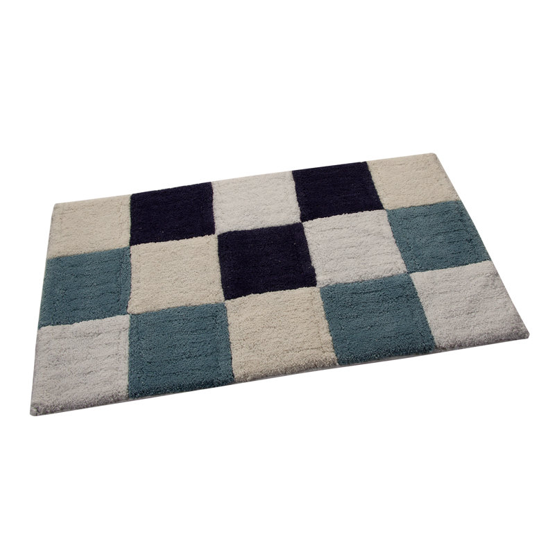Morison 100 Rectangle Cotton Blend Plaid Bath Rug Reviews Allmodern