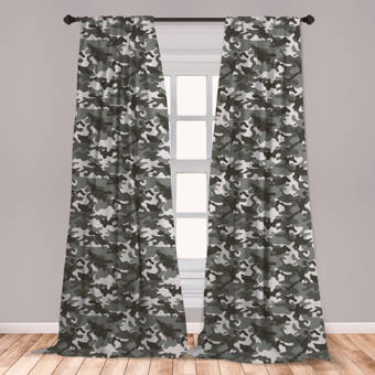 East Urban Home Camouflage Room Darkening Rod Pocket Curtain