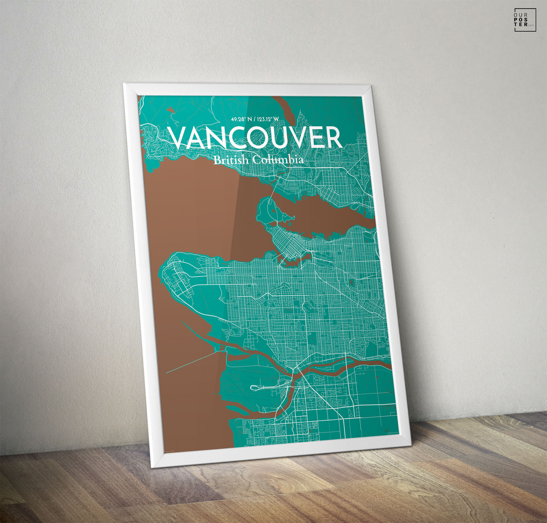 Vancouver City Map Panoramic Graphic Art Wayfair
