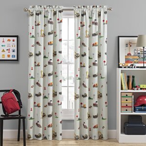 Can You Dig It Graphic Print Blackout Rod Pocket Single Curtain Panel