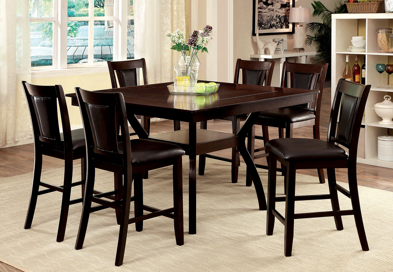 6 person counter height dining set