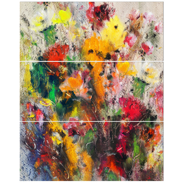 East Urban Home Flowers Abstract Painting Oil Painting Print