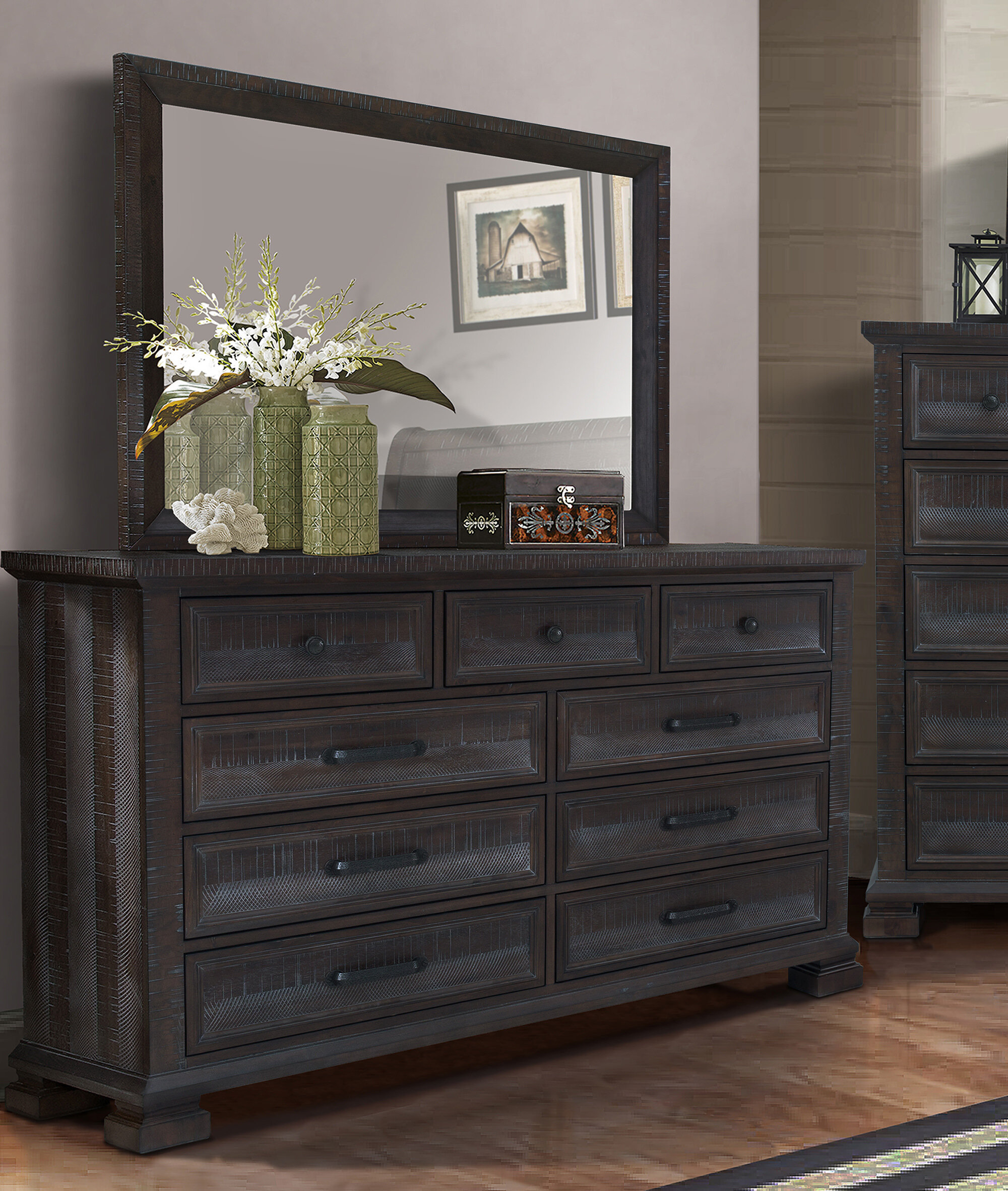 Bloomsbury Market Ridout 9 Drawer Dresser With Mirror Wayfair