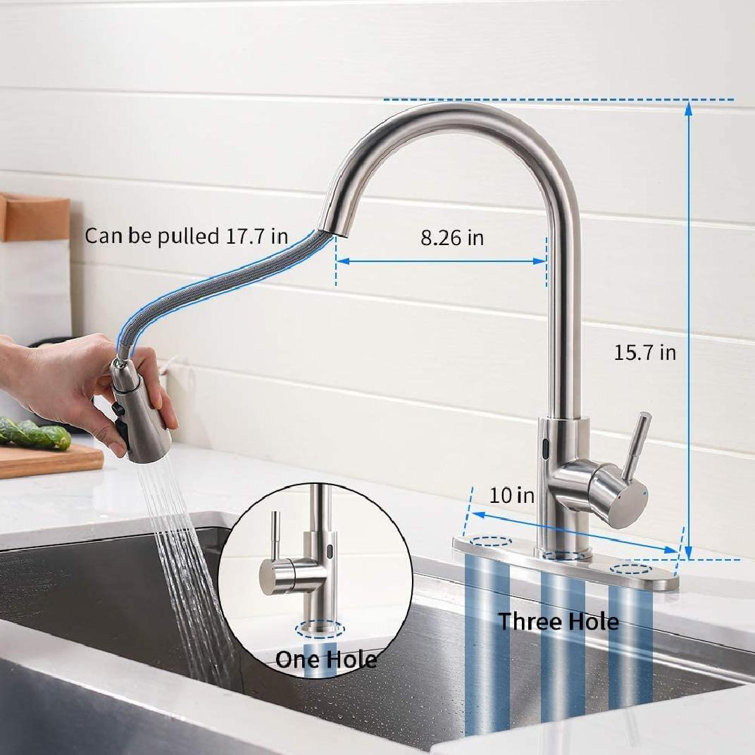 feitigo Kitchen Faucets With Pull Down Sprayer Kitchen Sink ...