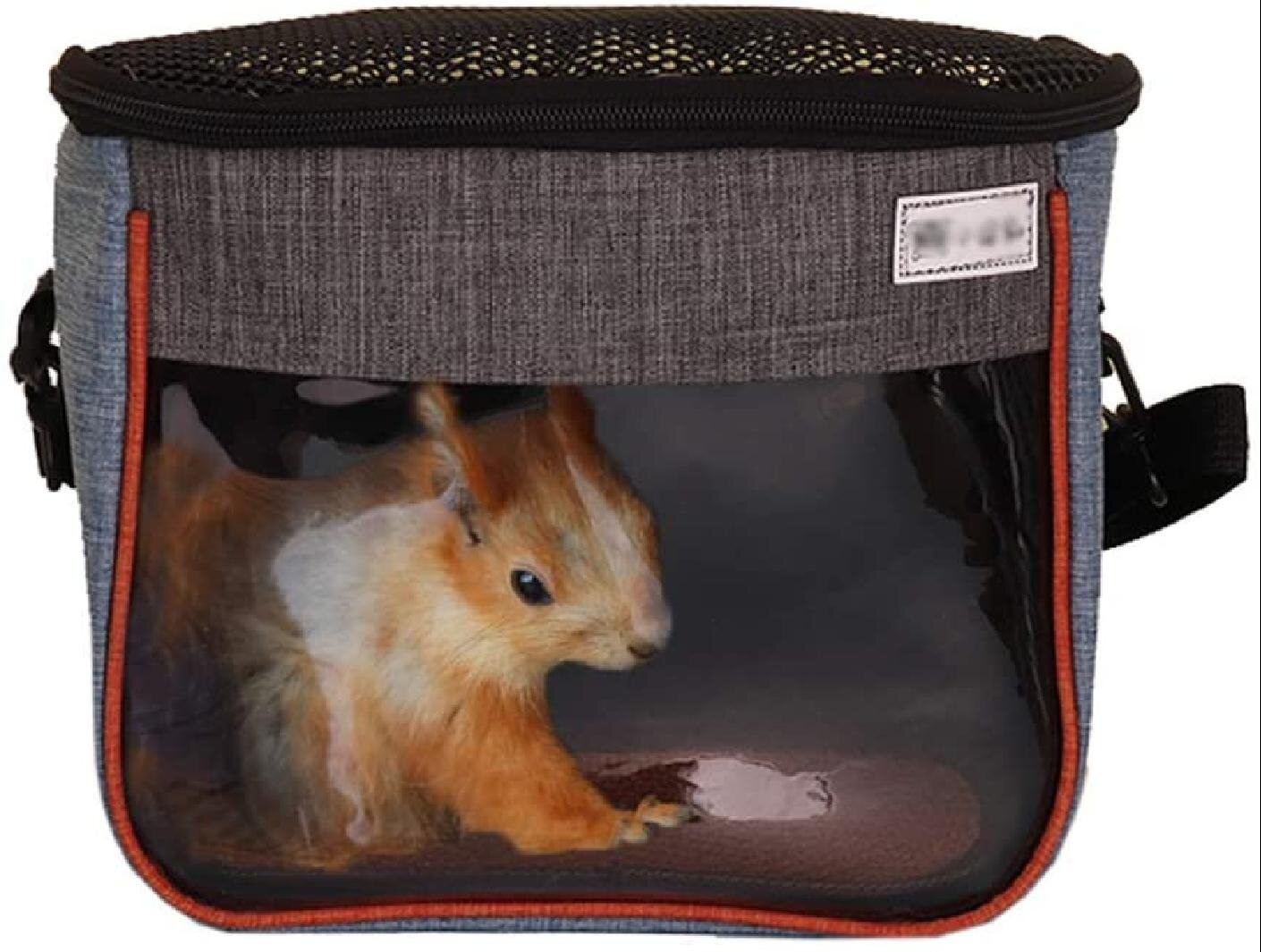 Red Hamster Carrier Bag Portable Breathable Pet Outgoing Bag with Clear Window for Squirrel Hedgehog Small Pets 