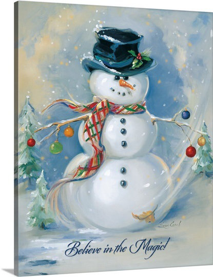 Canvas On Demand Christmas Art Snowman Magic By Susan Comish