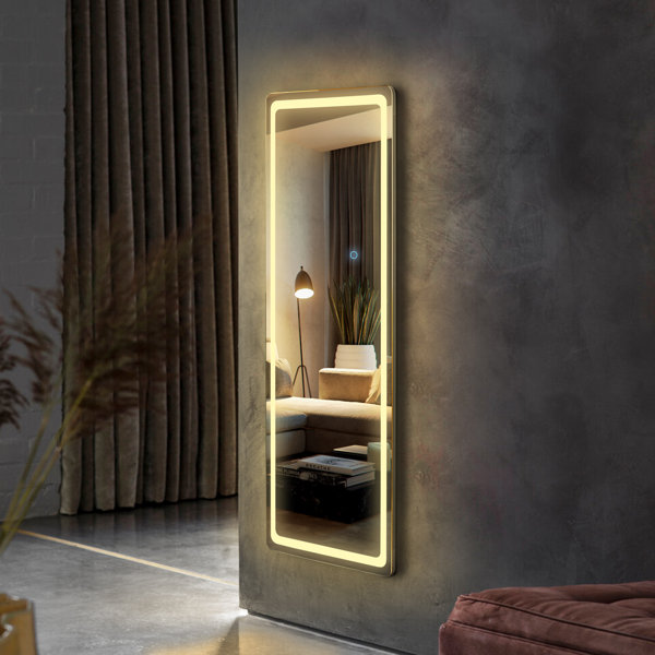 Orren Ellis Benner Rectangle Led Metal Wall Mirror & Reviews 