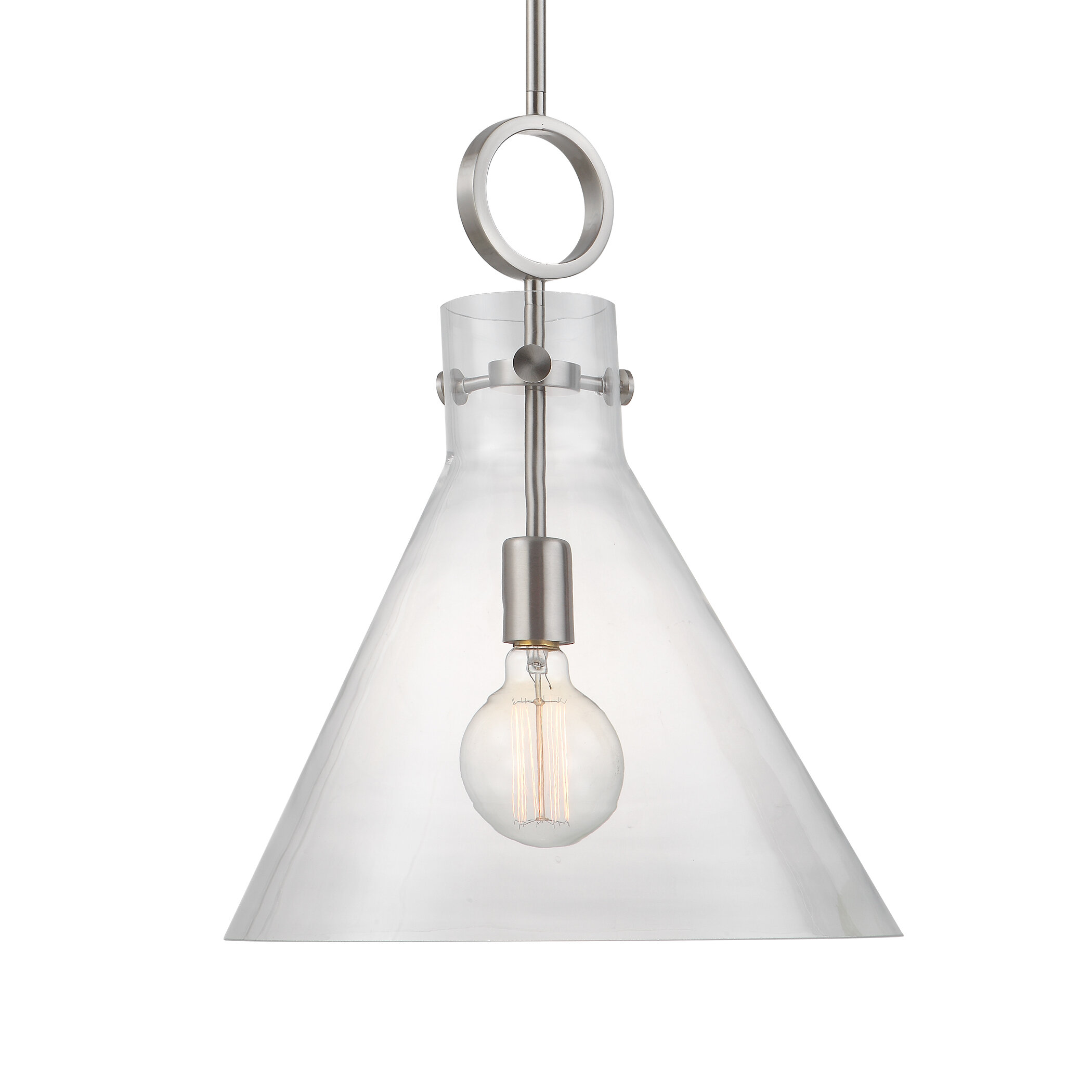 glass funnel pendant light