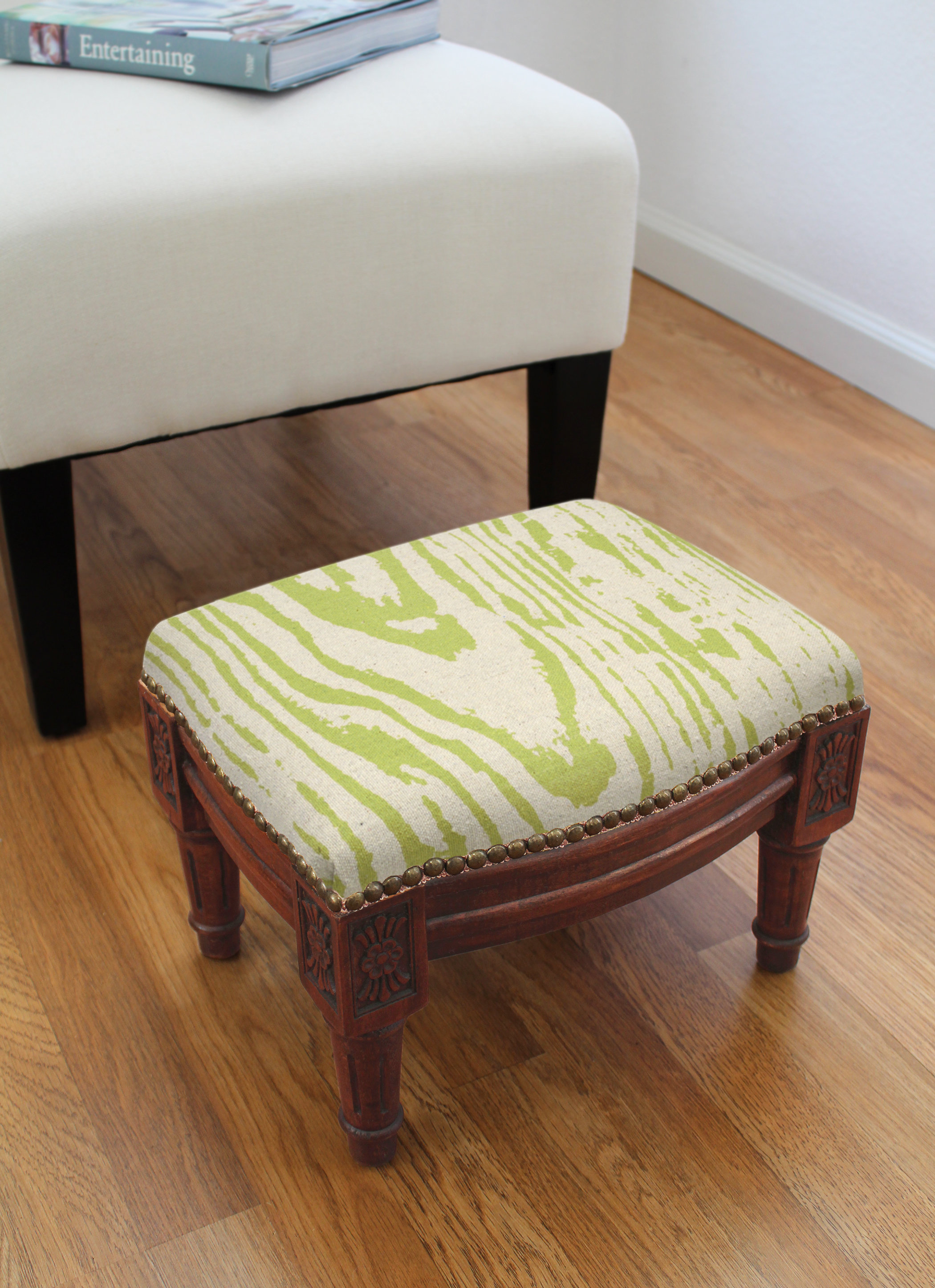 Rosalind Wheeler Freddy Faux Bois Ottoman Wayfair