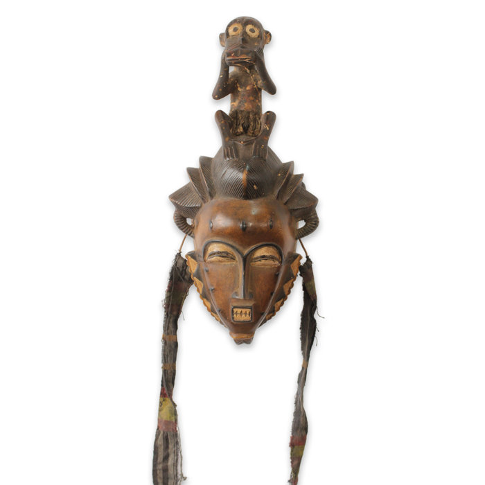 Baule He Monkey African Tribal Mask Wall Décor Baule He Monkey African Tribal Mask Wall Décor