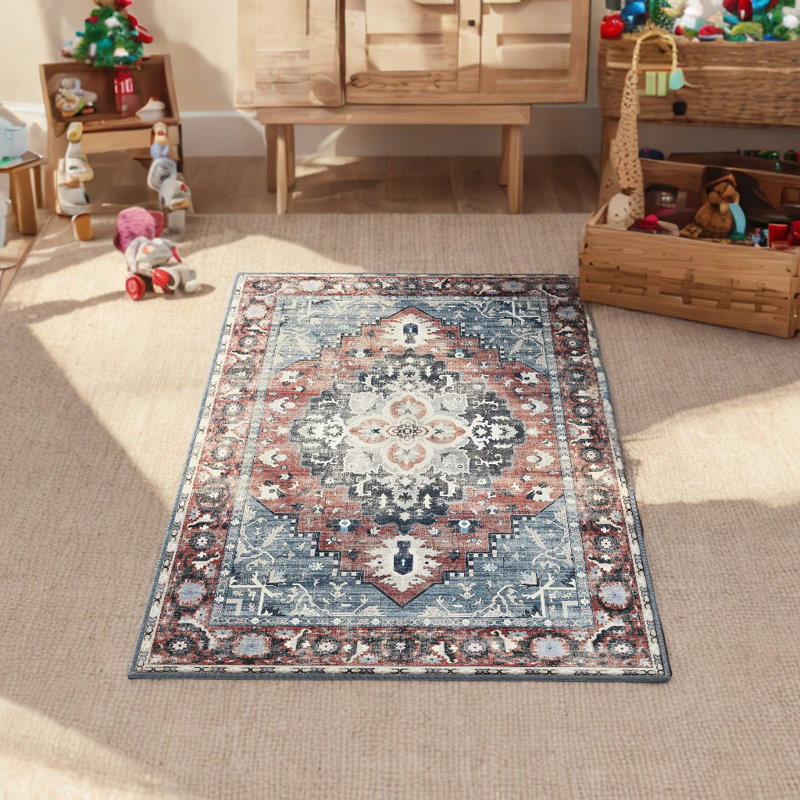 Autavia Area Rug, Non-Slip Carpet, Traditional Vintage Style, Machine Washable