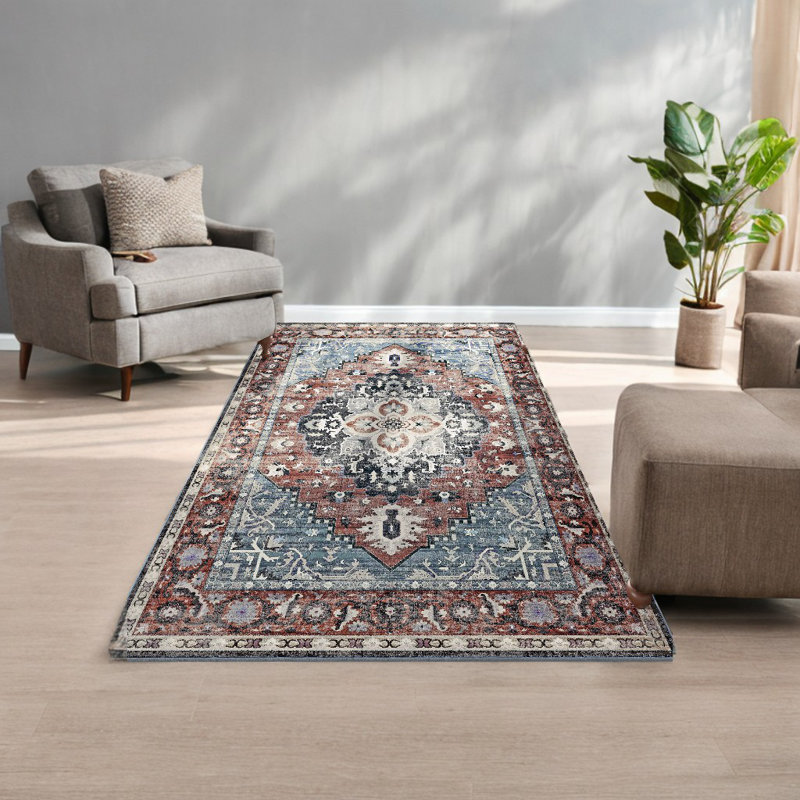 Autavia Area Rug, Non-Slip Carpet, Traditional Vintage Style, Machine Washable