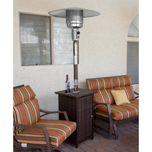 Tall Square 41,000 BTU Propane Patio Heater with Wheels