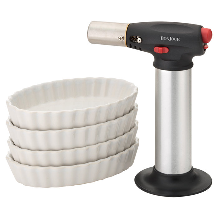 BonJour Chef's Tools Butane Creme Brulee Torch and Porcelain ...