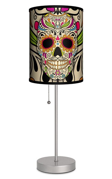 skull table lamp