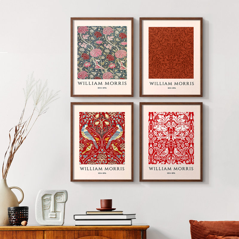 William Morris XVI Framed Print - Set of 4