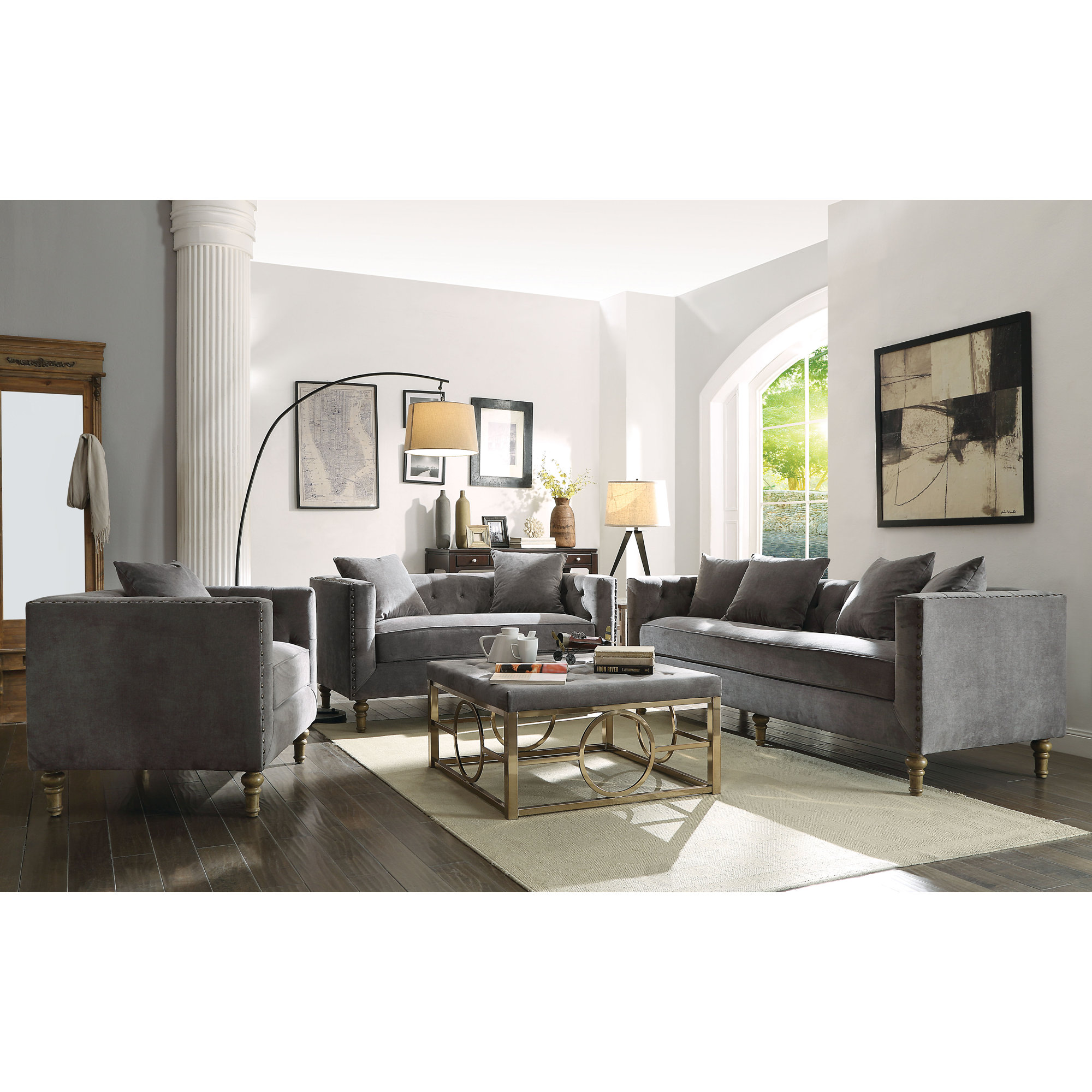 ACME Furniture Sidonia Chesterfield Sofa & Reviews