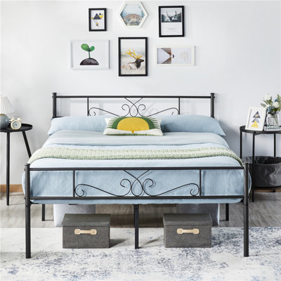 Graceful Scroll Platform Bed with Multiple Size and Color