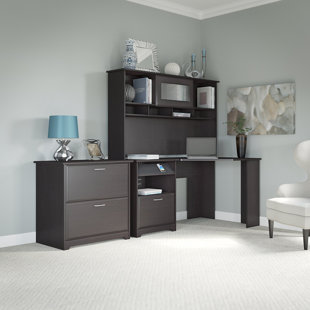 Go to store & view more images Red Barrel Studio Hillsdale Corner Executive Desk with Hutch & Lateral File