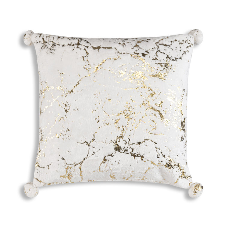 gold faux fur pillow