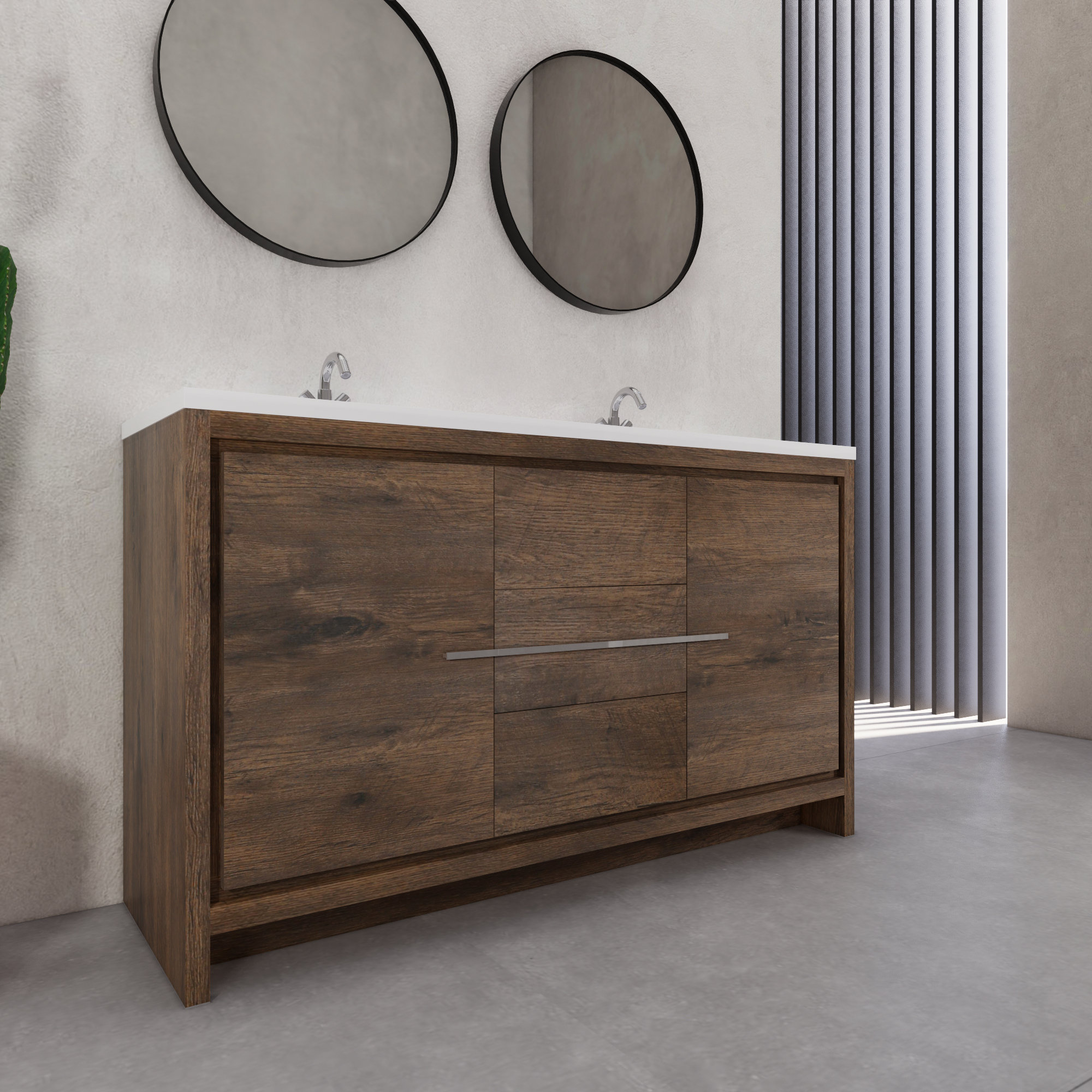 Latitude Run® Eden 60" Double Sink Bathroom Vanity Set Wayfair