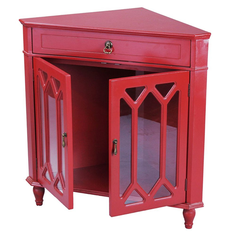 August Grove Tomlinson 2 Door Corner Accent Cabinet Wayfair