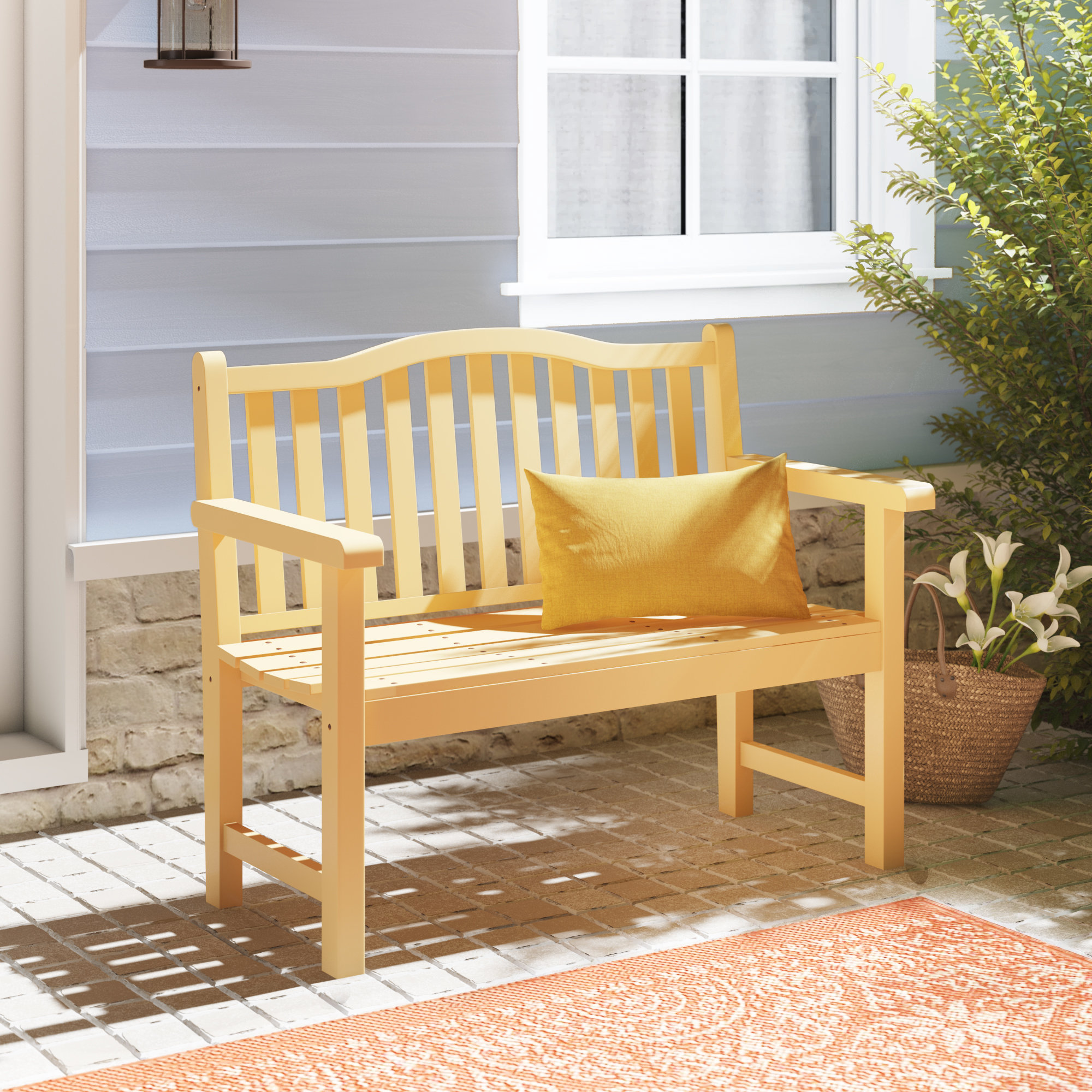 Andover Mills Embry Particle Board Core Wooden Garden Bench Wayfair Andover Mills Embry Particle Board Core