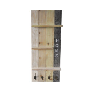 3 Tiered Open Shelf Organizer with 4 Hook Wall Mounted Coat Rack