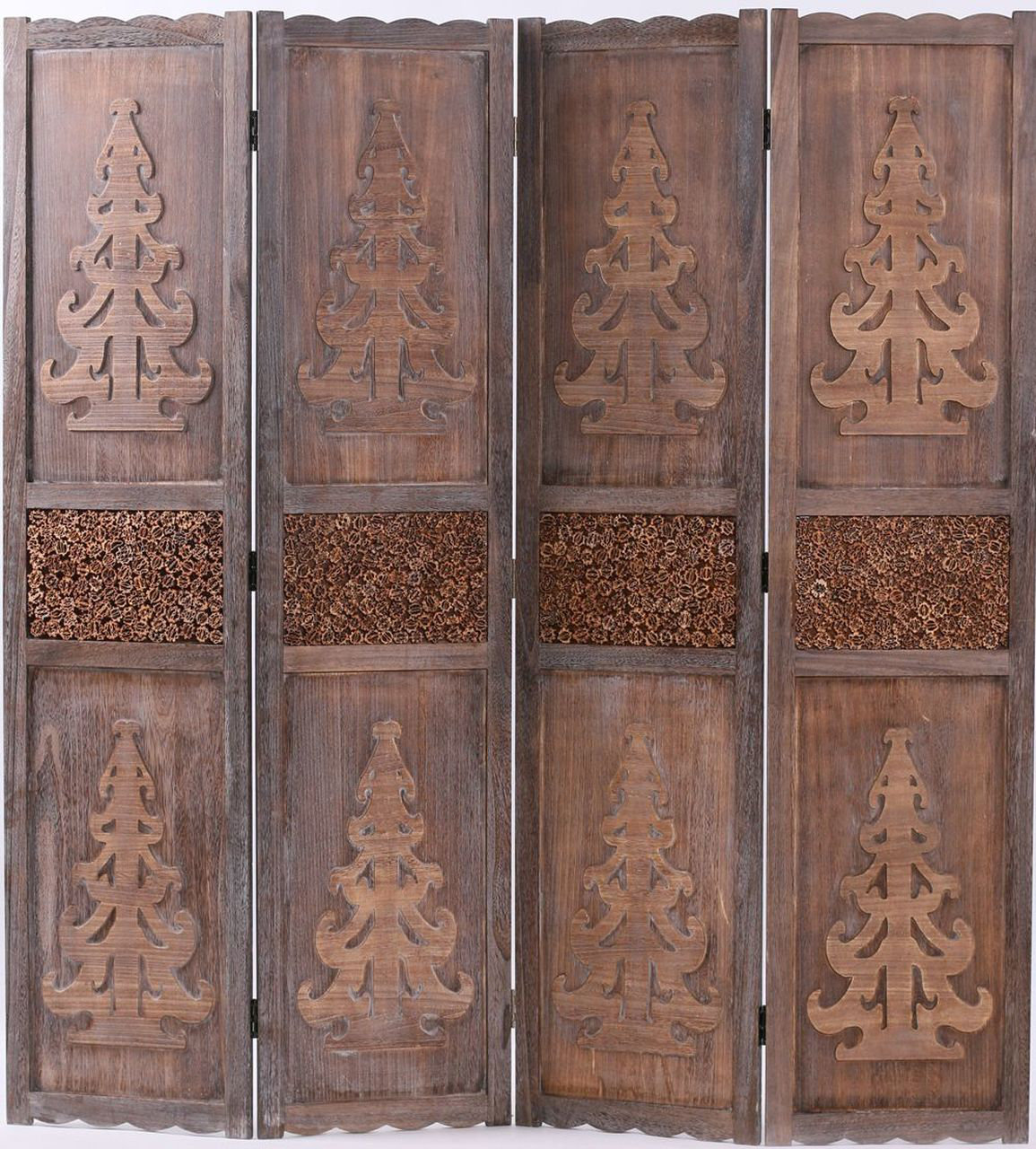 Bungalow Rose Dorae 63 W X 67 H 4 Panel Solid Wood Folding Room Divider Reviews Wayfair