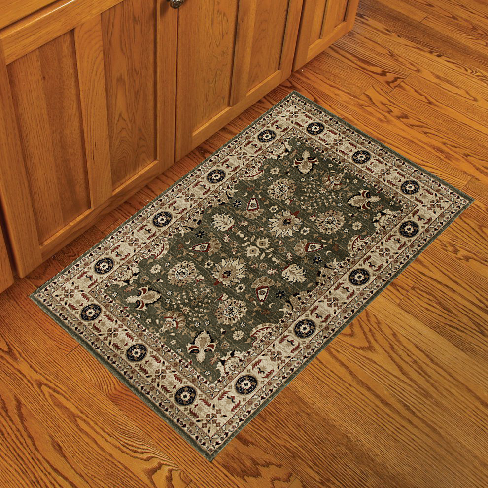 Charlton Home® Hegeman Power Loom Green/Beige Rug Wayfair