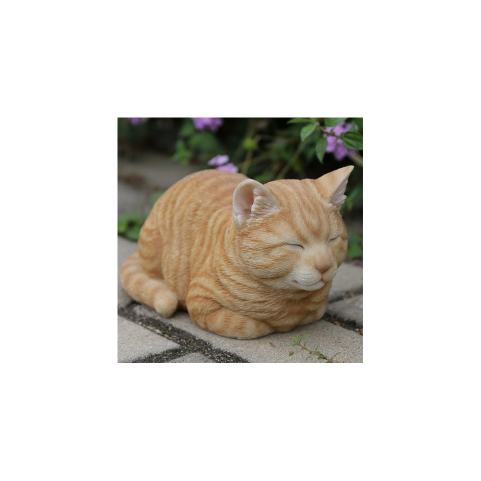 Sleeping Cat Orange Tabby Statue