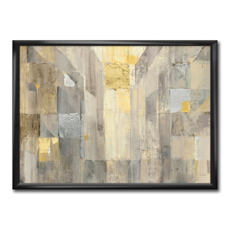 East Urban Home Gold Square Watercolor Picture Frame Print On Canvas Wayfair