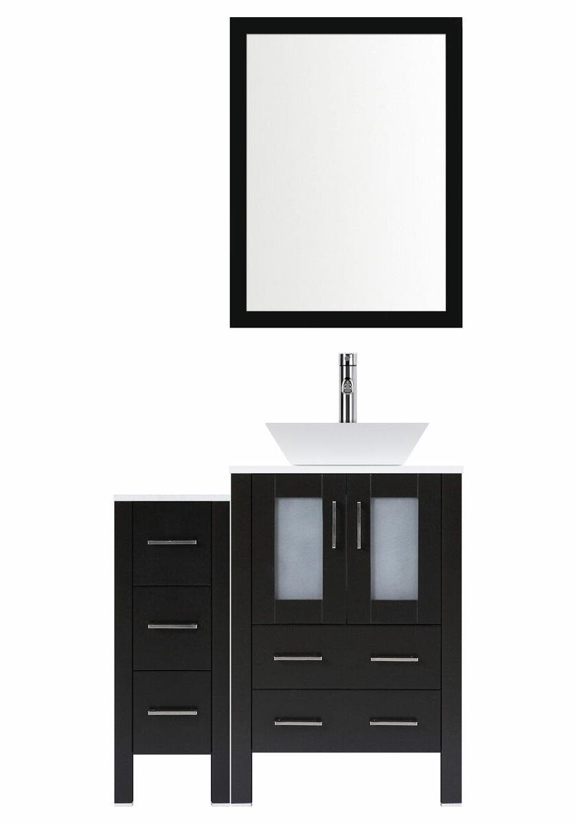 Lesscare Modern 42 Single Bathroom Vanity Set With Mirror Wayfair