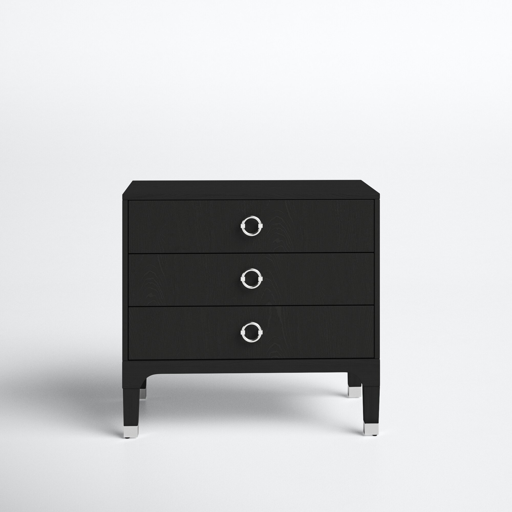 black wide nightstand