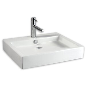 Studio Rectangular Vessel Bathroom Sink with Overflow