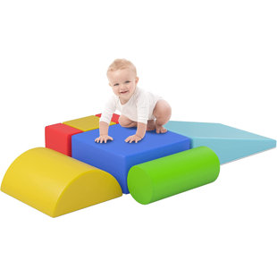Safe Foam Playset for Toddlers and Preschoolers Contemporary SURPCOS Climb and Crawl Activity Play Set Crawling and Sliding 9 Pieces Lightweight Foam Shapes for Climbing 