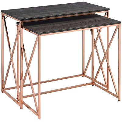 Weathered Dark Gray Rose Copper Desk Set 2pc Pk Wrought Studio