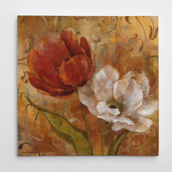 Winston Porter Flower Duet Ii Oil Painting Wrapped Canvas Print Reviews Wayfair