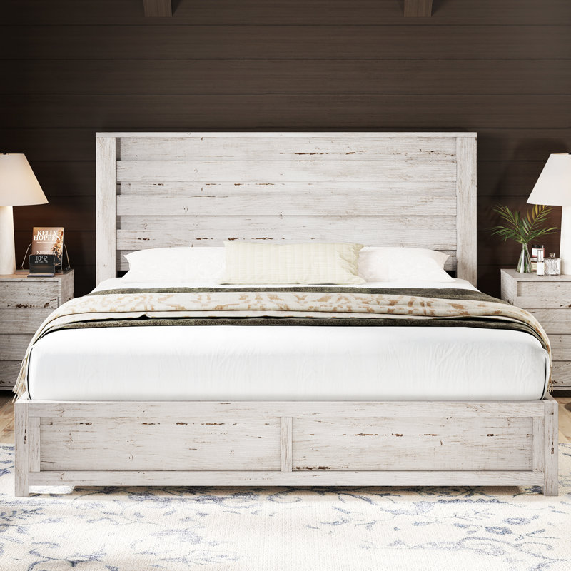 Louby 49" Farmhouse Platform Bed Size: King, Color: Black (color may vary ours is black)