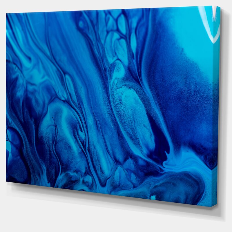 DesignArt Dark Blue Abstract Acrylic Paint Mix Abstract