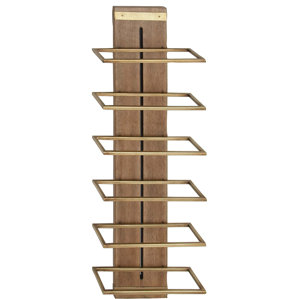 Cammarata Modern Wood and Iron 5-Bottle Wall Mou..