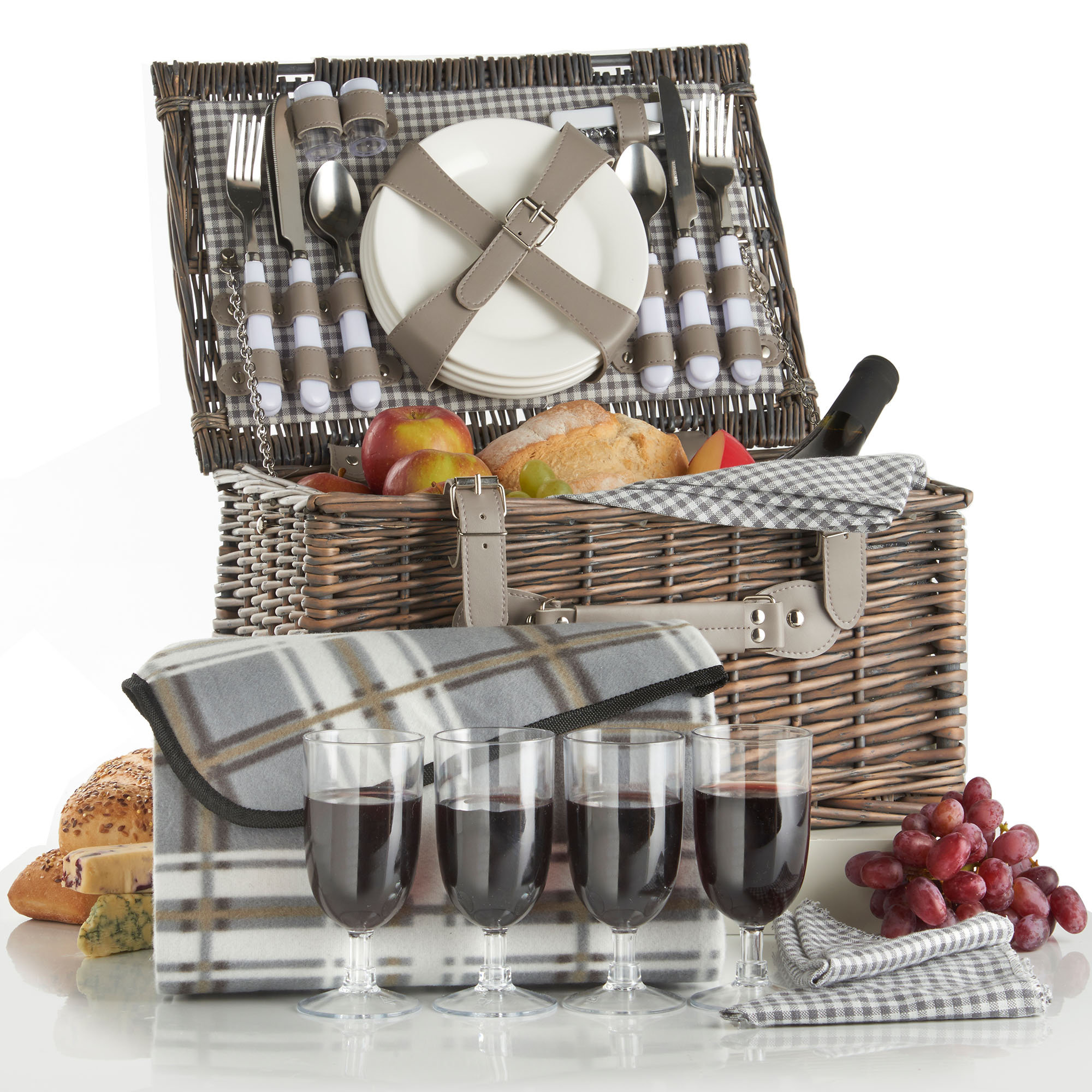 Vonshef Deluxe 4 Person Traditional Wicker Picnic Basket Reviews Vonshef Deluxe 4 Person Traditional Wicker Picnic Basket Reviews Wayfair