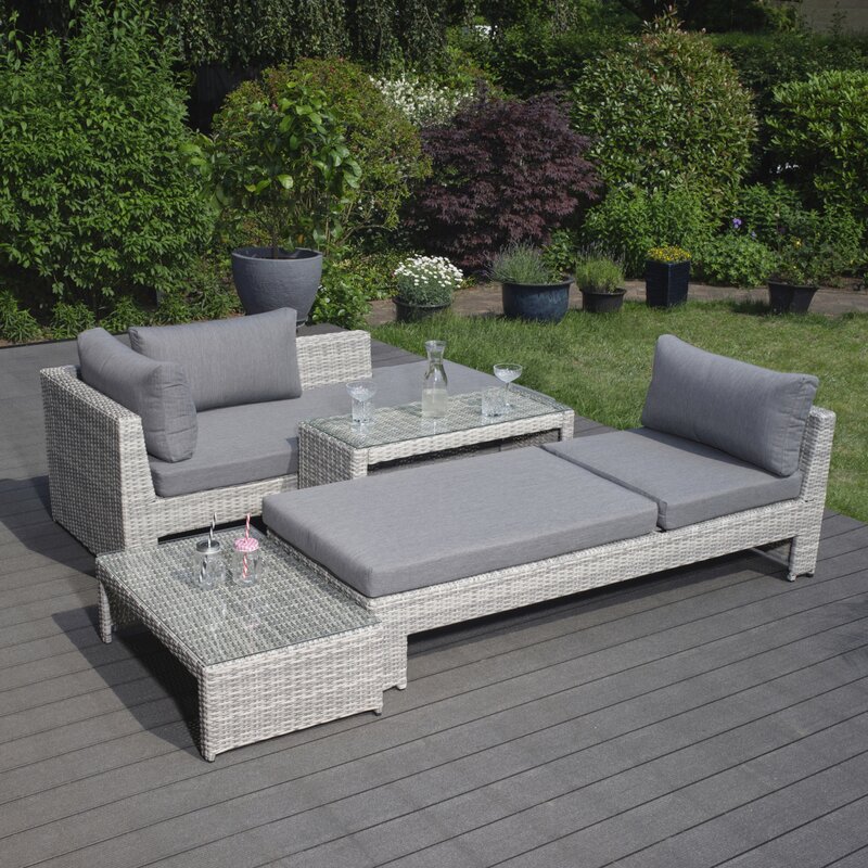 Garten Living 4Sitzer LoungeSet Ainsdale aus Polyrattan