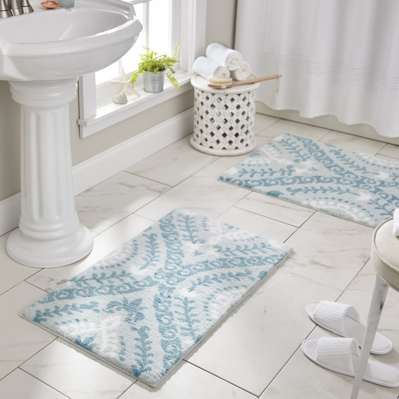 Canora Grey Shackleford Rectangular Polyester Non Slip Floral Bath Rug Reviews Wayfair