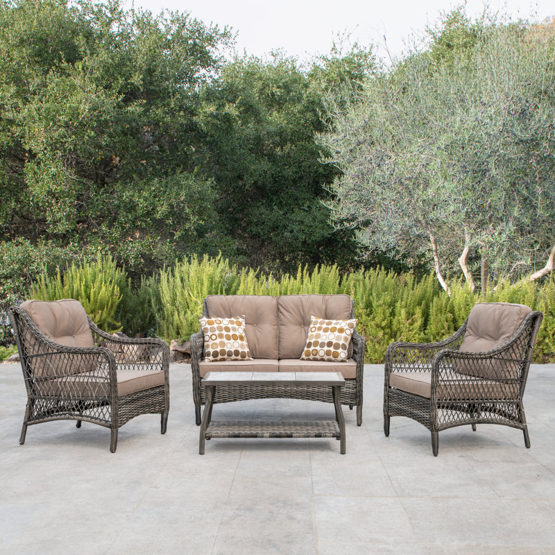 Bay Isle Home Pelletier 5 Piece Rattan Sofa Seating Group With Cushions Reviews Wayfair This set of rattan furniture can be placed in your courtyard, balcony and poolside for you to have a gathering or conversation with drinks and food. pelletier 5 piece rattan sofa seating group with cushions