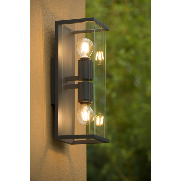 Lucide Claire Anthrazit 2 Bulb Glass Outdoor Flush Mount Reviews Wayfair Co Uk