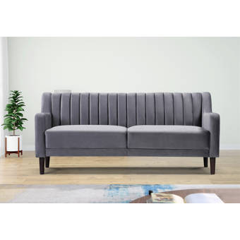 Everly Quinn Nebraska Velvet 71 Square Arm Sofa Reviews Wayfair